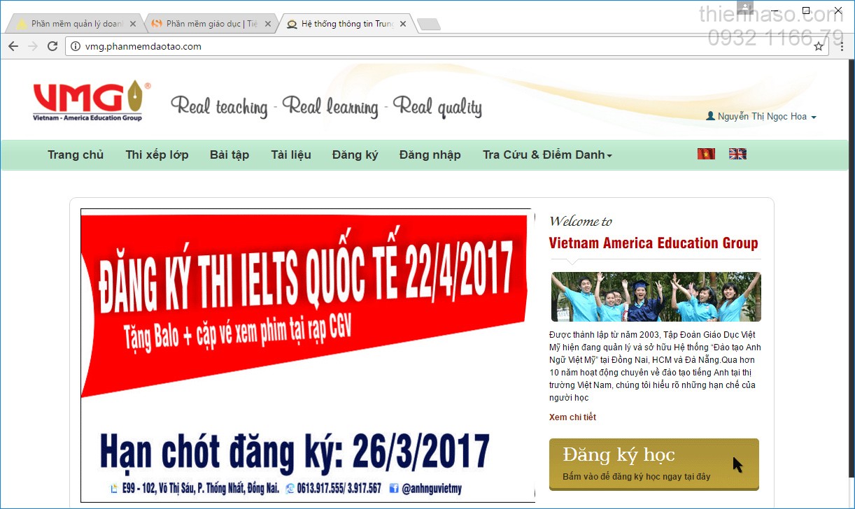 Cổng th&ocirc;ng tin điện tử trung t&acirc;m ngoại ngữ